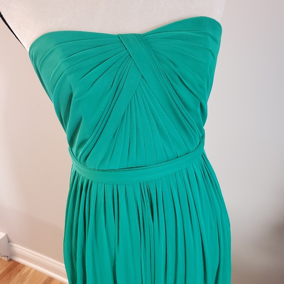 David's Bridal forest green long multi use straps bridesmaid dress - Picture 6 of 9
